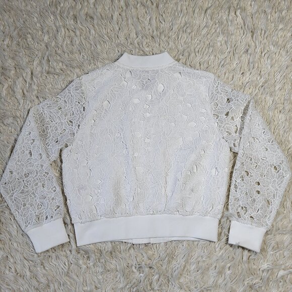 Jason Wu Lace Floral Print White Jacket - Size Small - Picture 10 of 12